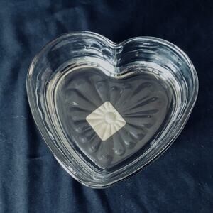 Libbey Heart Shaped Clear Glass 6" Candy Dish